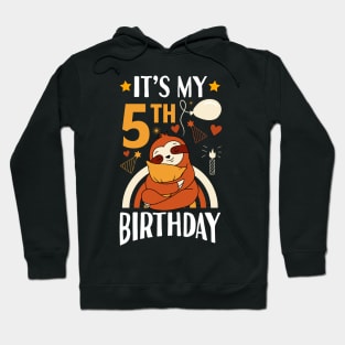 It's My 5th Birthday Sloth Hoodie